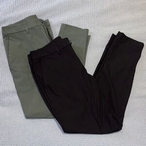 Two pairs of lululemon ABC slim-fit trouser pants!